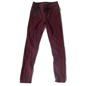 American Eagle Outfitters Sateen Super Stretch Extreme Legging Burgundy • Size 4